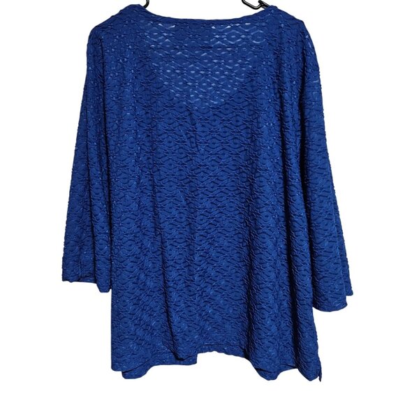 Nicaya Blue Textured Button Up Shirt  Womens Plus Size 3X Layering Piece Casual - Picture 2 of 4